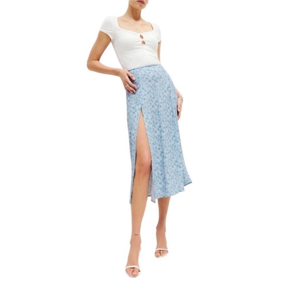 NEW Reformation Zoe Skirt Brooke 12 - Picture 13 of 15